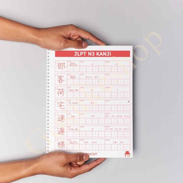 JLPT N3 Kanji Çalışma Defteri - Görsel 2